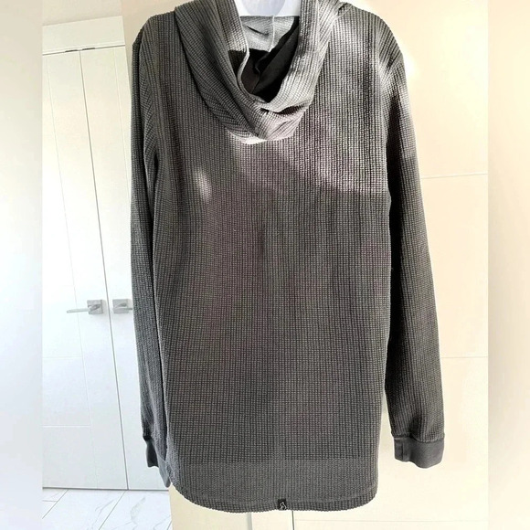 KUWALLATEE/ Grey waffle knit hoodie/ Size US L - Picture 3 of 12